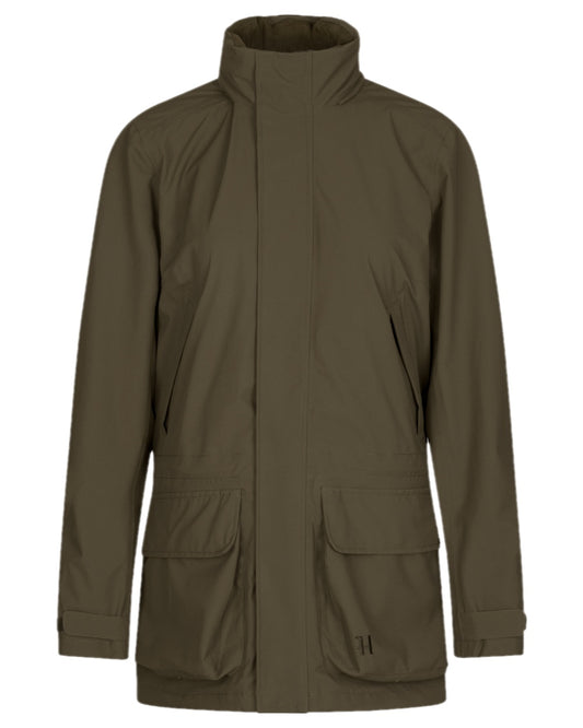 Willow Green Coloured Harkila Womens Orton Tech HWS Jacket on white background #colour_willow-green
