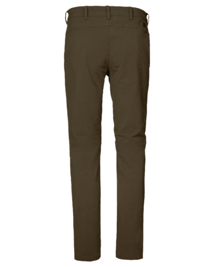 Dark Warm Olive Coloured Harkila Womens Retrieve Light Trousers on white background #colour_dark-warm-olive