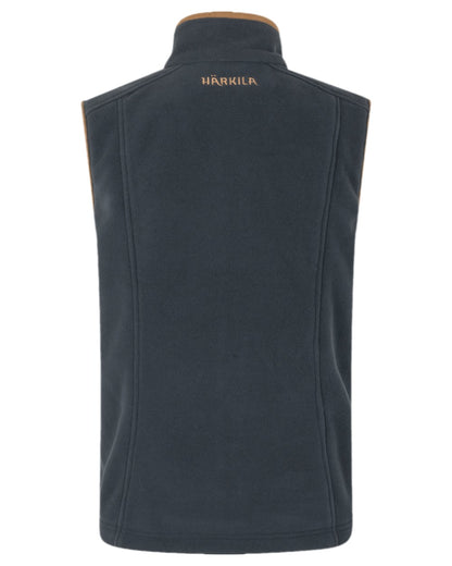 Dark Navy Coloured Harkila Womens Sandhem 200 Fleece Waistcoat on white background #colour_dark-navy