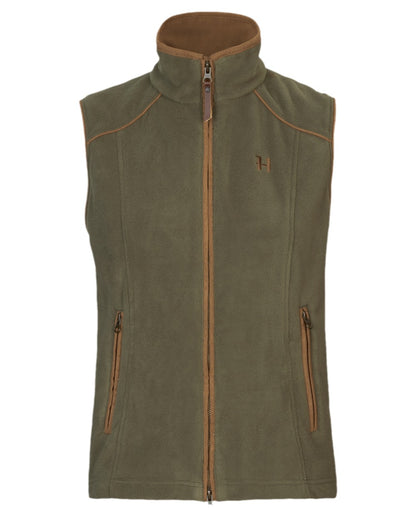 Grape Leaf Coloured Harkila Womens Sandhem 200 Fleece Waistcoat on white background #colour_grape-leaf