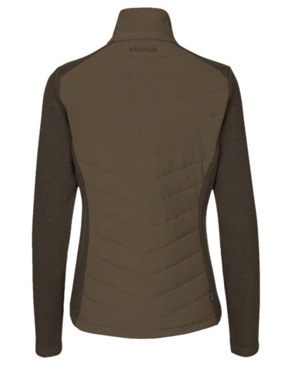 Willow Green Coloured Harkila Womens Sandhem Pro Insulated Cardigan on white background #colour_willow-green