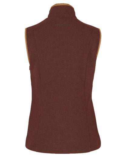 Dark Copper Coloured Harkila Womens Sandhem Pro Waistcoat on white background #colour_dark-copper