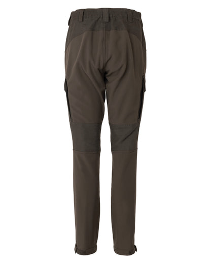 Shadow Brown Deep Brown coloured Harkila Womens Scandinavian Trousers on white background #colour_shadow-brown-deep-brown