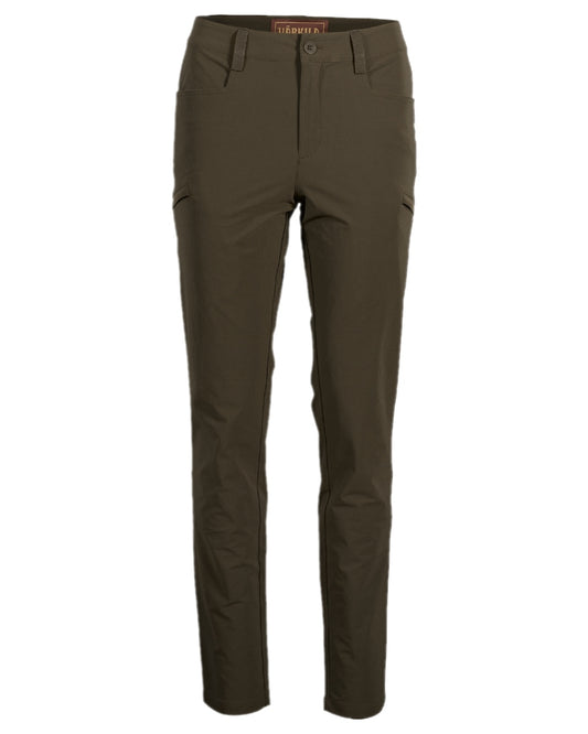 Willow Green Coloured Harkila Womens Trail Trousers on white background #colour_willow-green