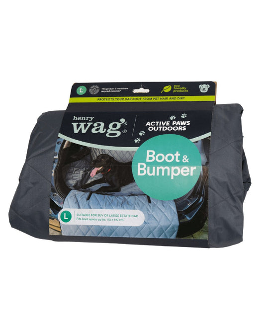 Grey Black coloured Henry Wag Car Boot 'N' Bumper Protector on white background #colour_grey-black
