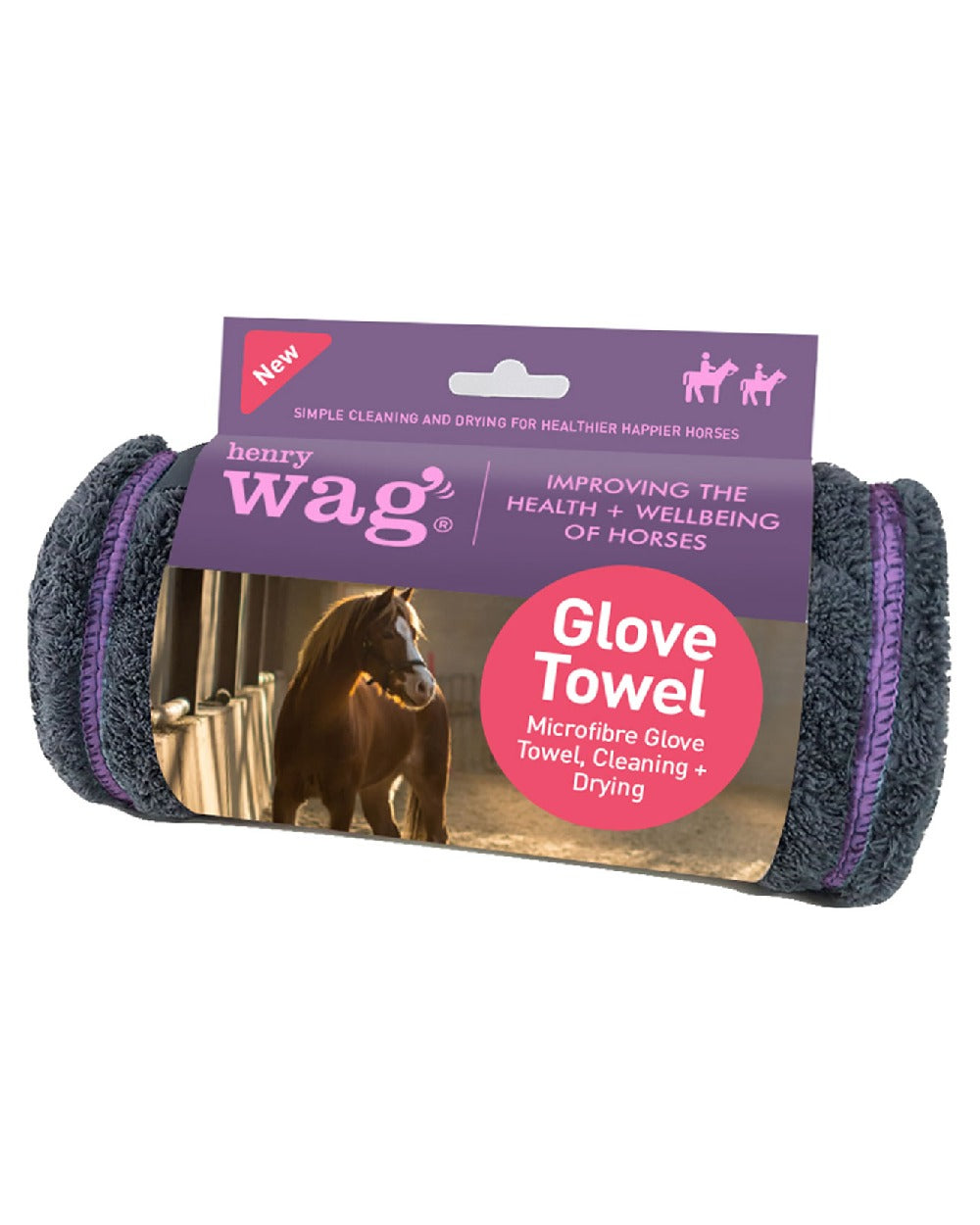 Henry Wag Equine Microfibre Glove Towel on white background