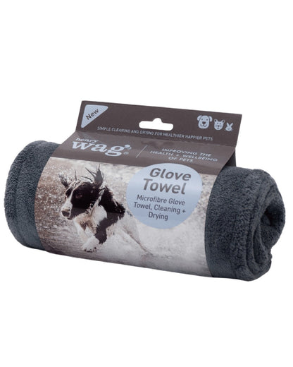 Grey Blue coloured Henry Wag Glove Drying Towel on white background #colour_grey-blue