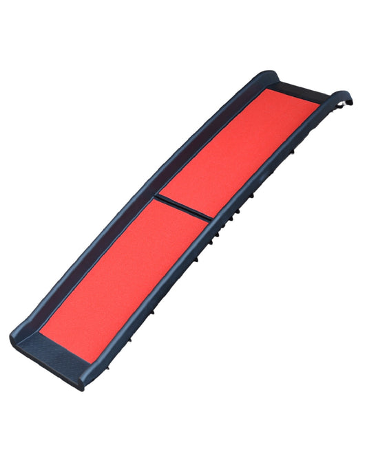 Black Red coloured Henry Wag Lightweight Folding Pet Ramp on white background #colour_black-red