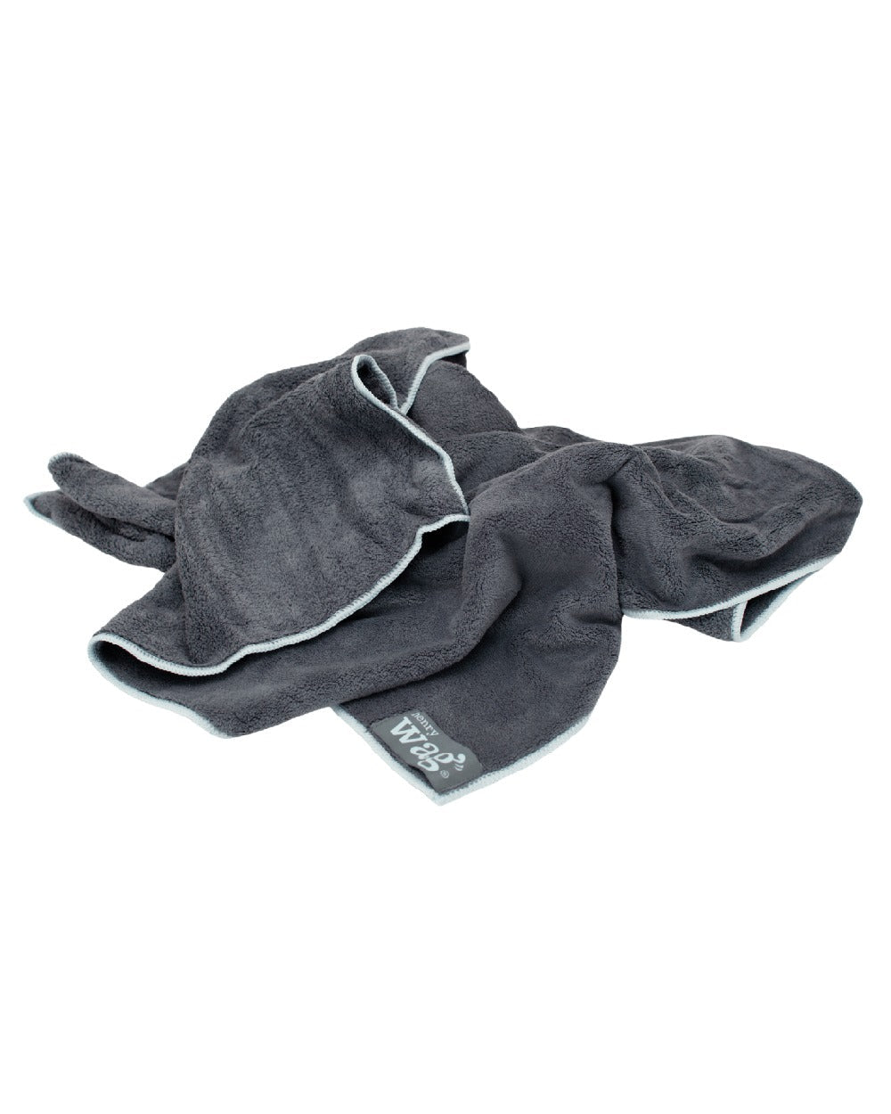 Grey Black coloured Henry Wag Microfibre Towel on white background #colour_grey-black