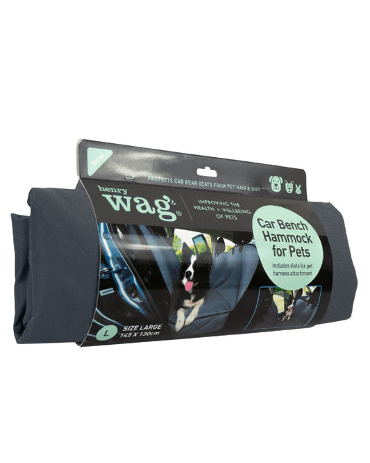 Grey Black coloured Henry Wag Pet Car Bench Hammock on white background #colour_grey-black