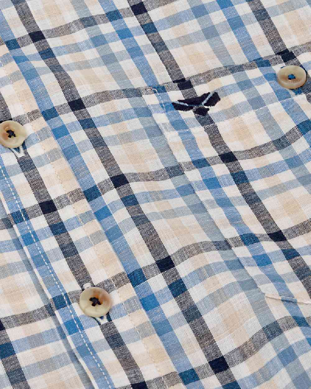 Blue Corn Coloured Hoggs of Fife Aberdour Short Sleeve Shirt on white background #colour_blue-corn