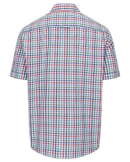 Green Red Coloured Hoggs of Fife Aberdour Short Sleeve Shirt on white background #colour_green-red