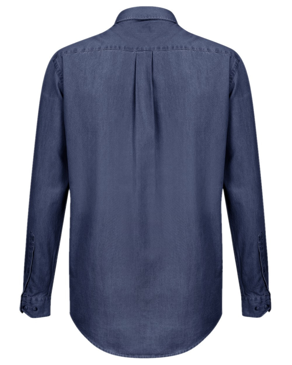 Dark Wash Coloured Hoggs of Fife Archerfield Denim Shirt on white background #colour_dark-wash