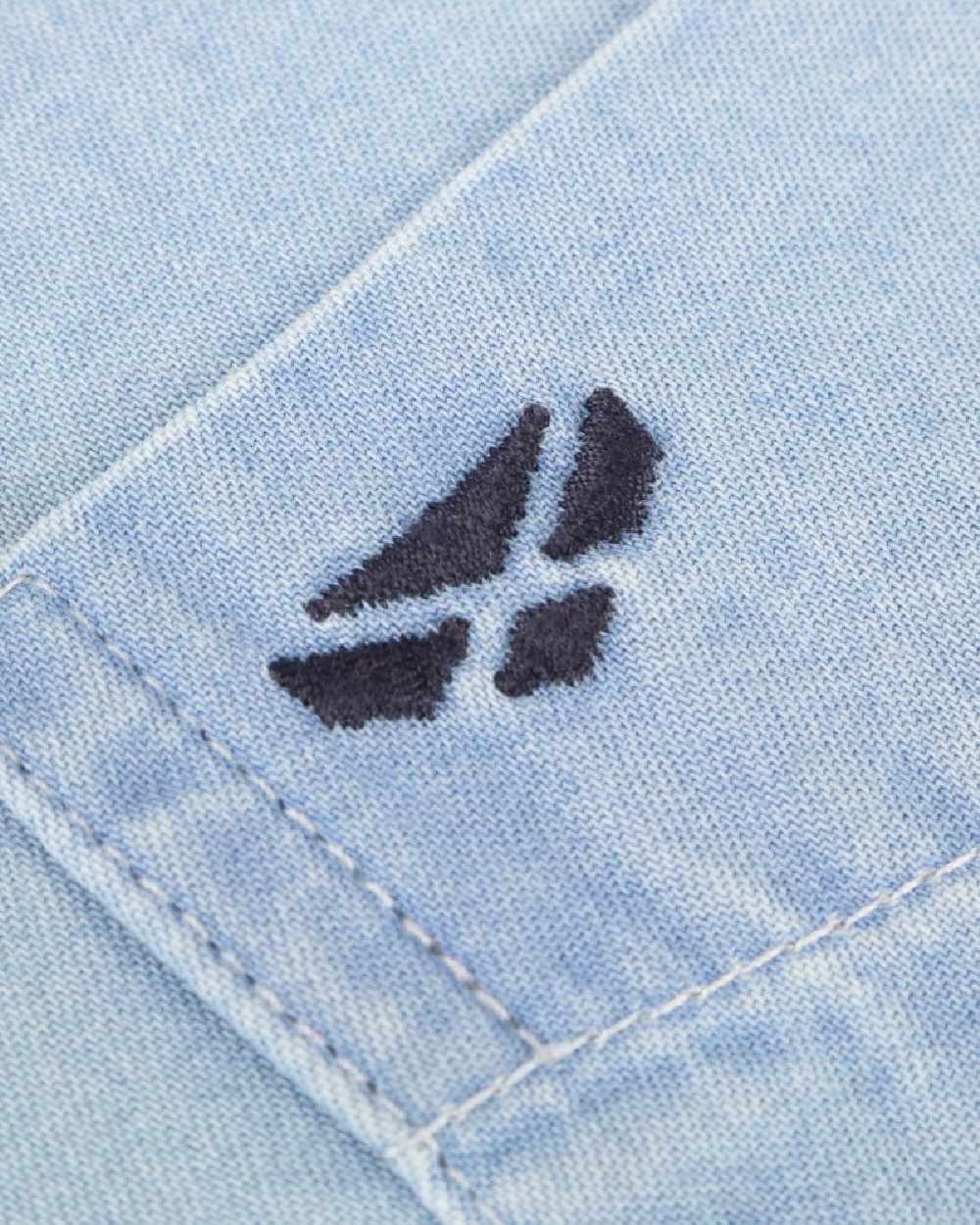 Light Blue Coloured Hoggs of Fife Archerfield Denim Shirt on white background #colour_light-blue