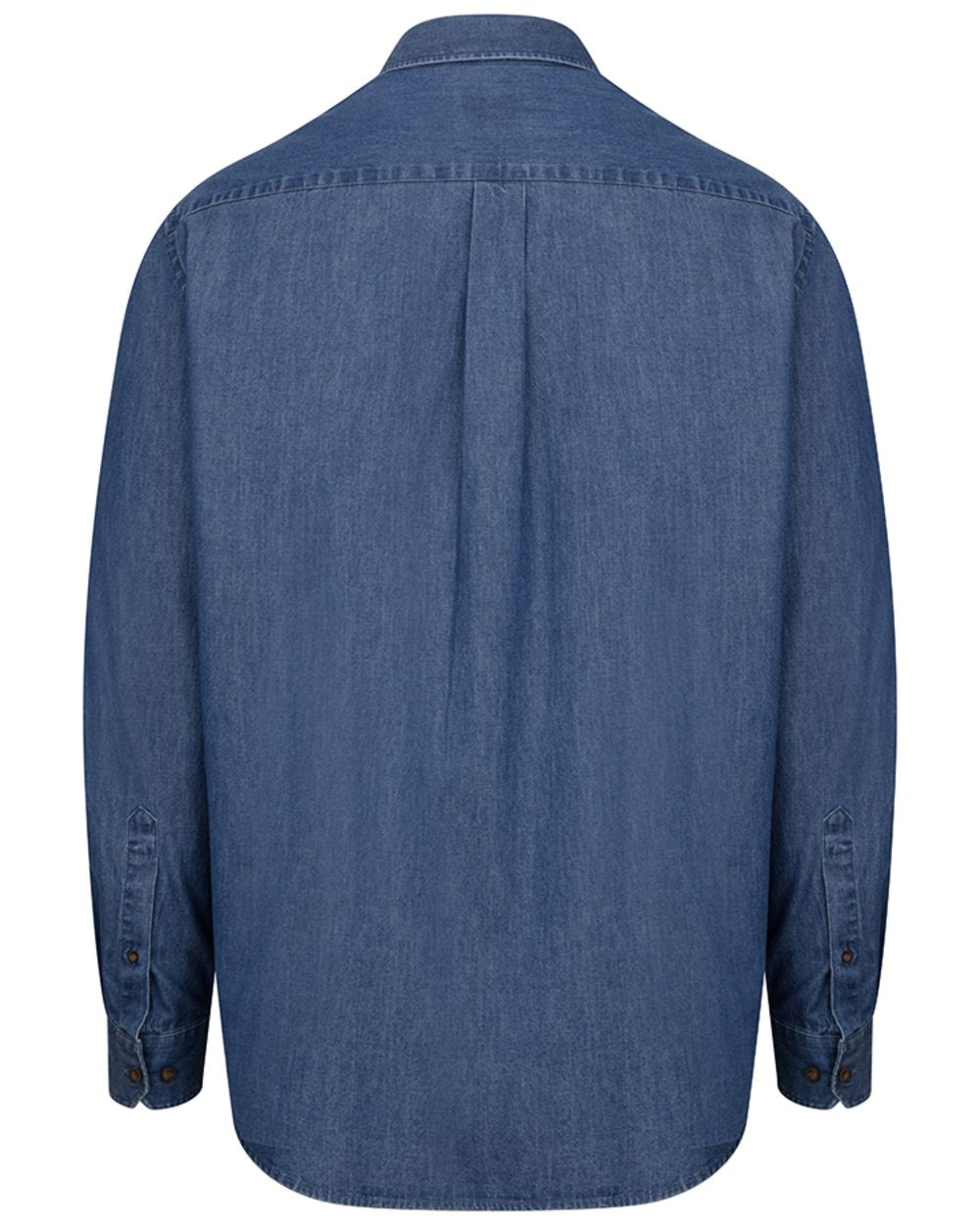 Mid Blue Wash coloured Hoggs of Fife Archerfield Denim Shirt on white background #colour_mid-blue-wash