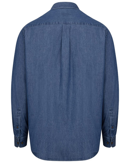 Mid Blue Wash coloured Hoggs of Fife Archerfield Denim Shirt on white background #colour_mid-blue-wash