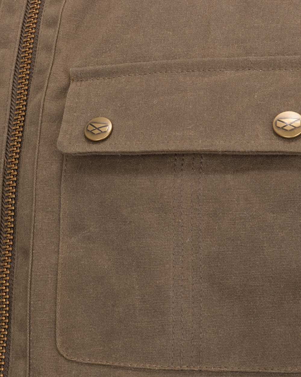 Rock Coloured Hoggs of Fife Balfour Waxed Canvas Gilet on white background #colour_rock