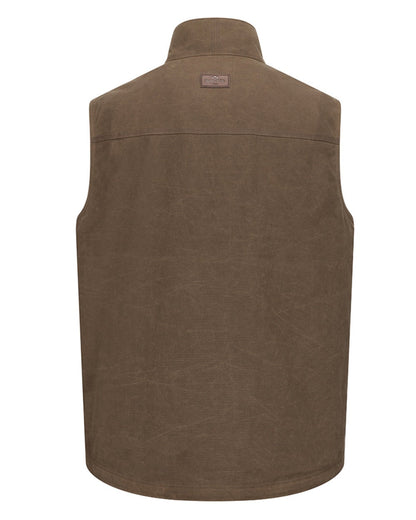 Rock Coloured Hoggs of Fife Balfour Waxed Canvas Gilet on white background #colour_rock