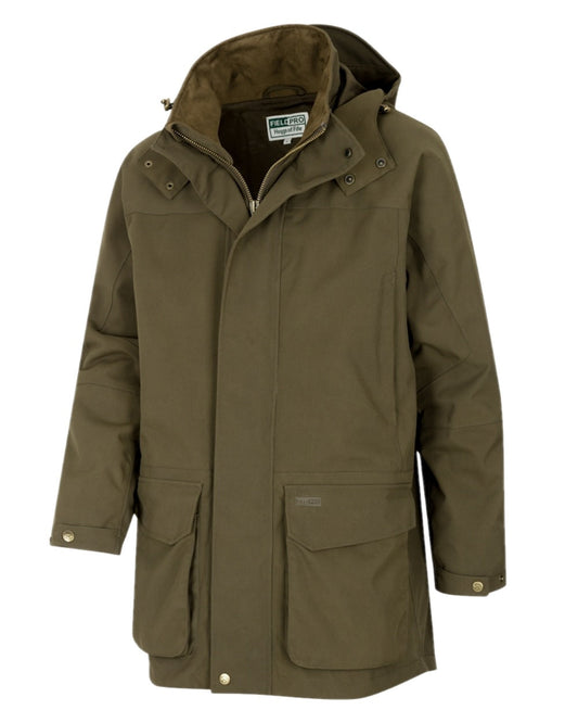 Green Coloured Hoggs of Fife Ballater Waterproof Field Jacket on white background #colour_green
