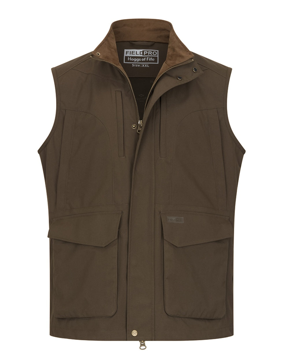 Green Coloured Hoggs of Fife Ballater Waterproof Field Waistcoat on white background #colour_green