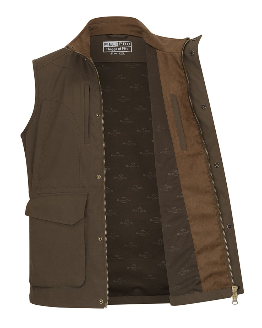 Green Coloured Hoggs of Fife Ballater Waterproof Field Waistcoat on white background #colour_green