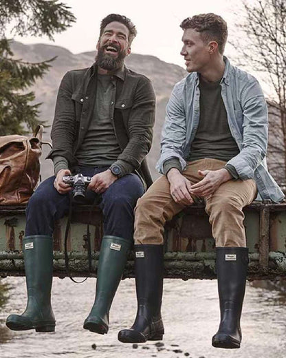 Navy Coloured Hoggs of Fife Beauly Chino Trousers on mountain background #colour_navy