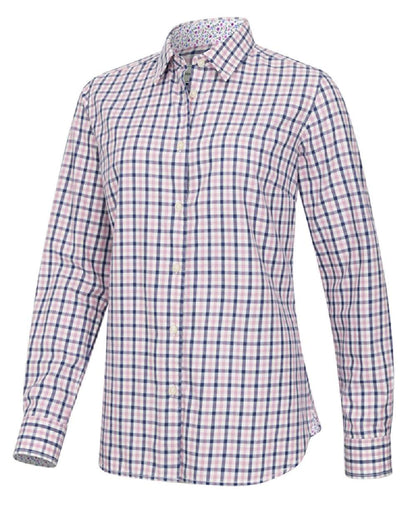 Navy Pink Coloured Hoggs of Fife Becky II Shirt on white background #colour_navy-pink