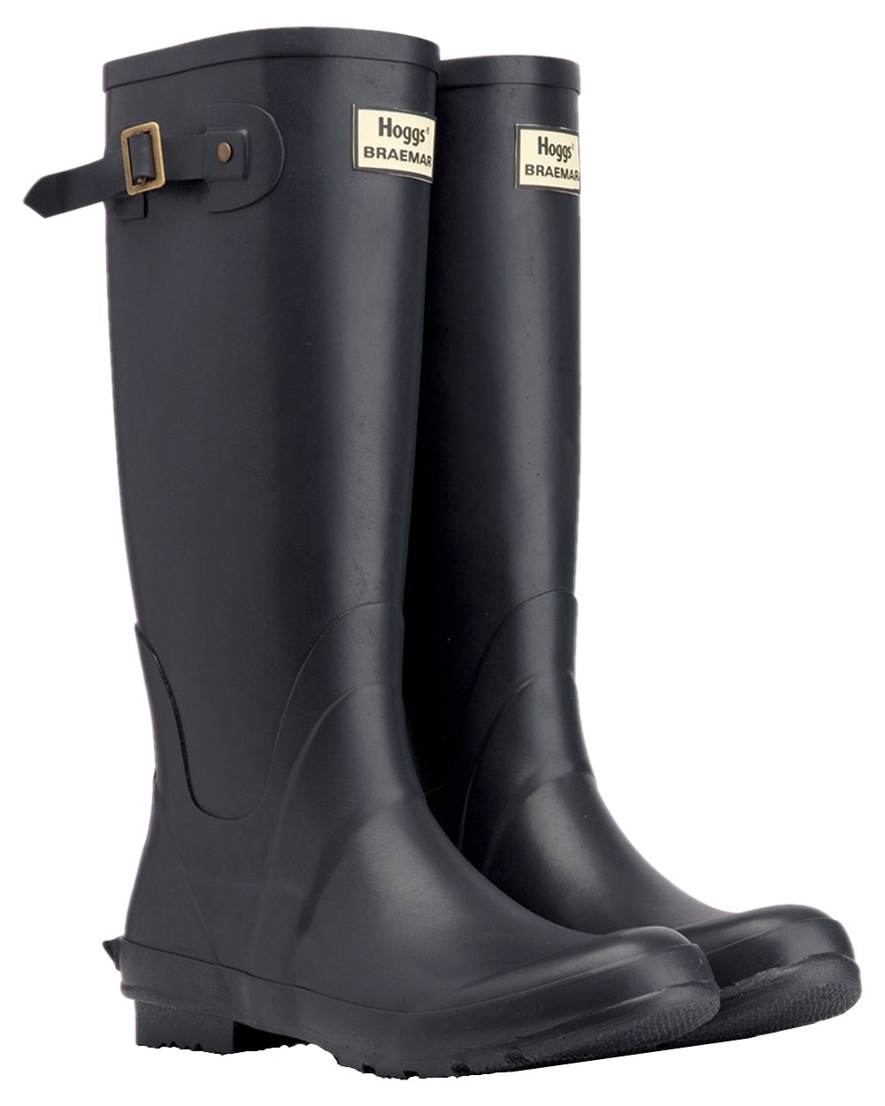 Navy Coloured Hoggs of Fife Braemar Wellingtons on white background #colour_navy