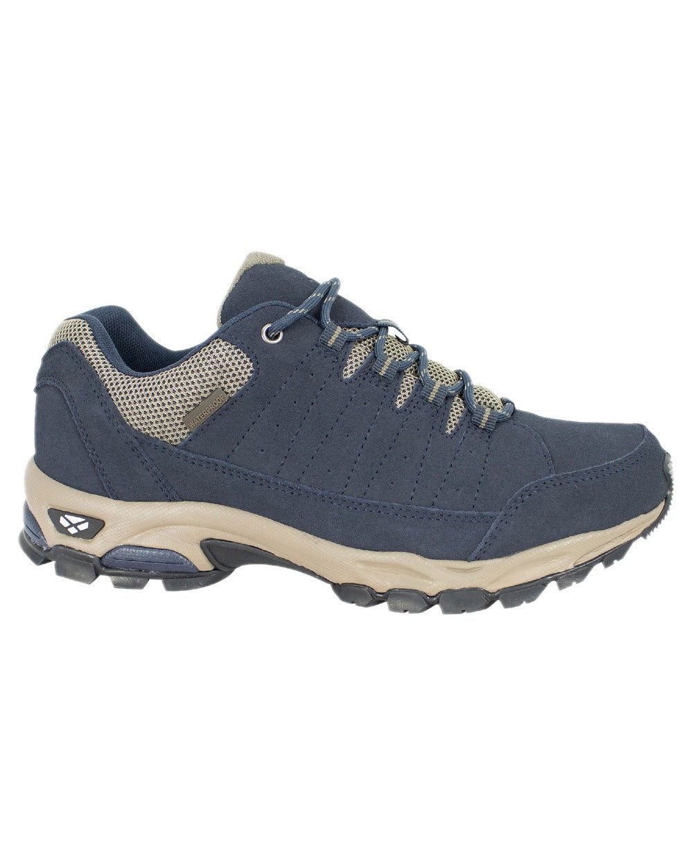 Navy Coloured Hoggs of Fife Cairn Pro Waterproof Hiking Shoes on white background #colour_navy