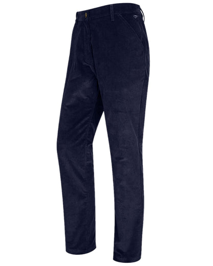 Marine Coloured Hoggs of Fife Cairnie Comfort Stretch Cord Trousers on white background #colour_marine