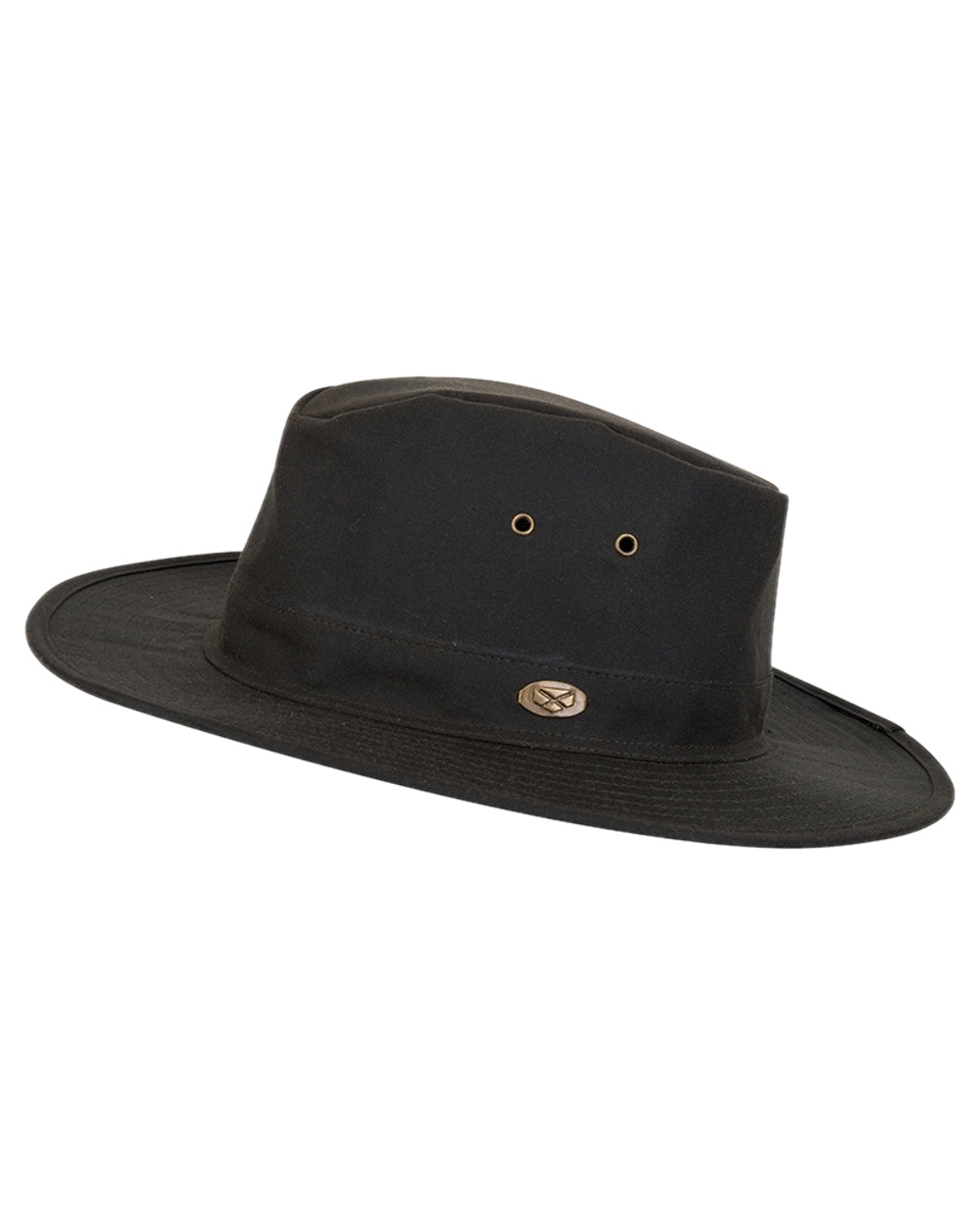 Antique Olive Coloured Hoggs of Fife Caledonia Waxed Hat on white background #colour_antique-olive