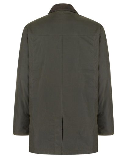 Olive Coloured Hoggs of Fife Caledonia Waxed Jacket on white background #colour_olive
