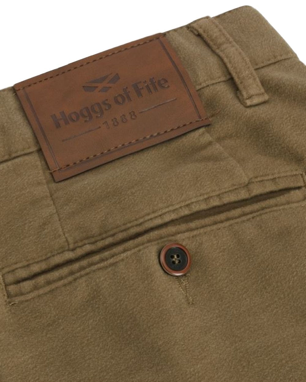Dried Moss Coloured Hoggs of Fife Carrick Stretch Technical Moleskin Trousers on white background #colour_dried-moss