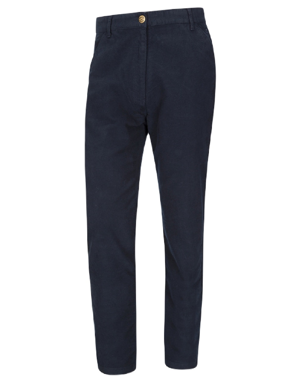 Navy Coloured Hoggs of Fife Carrick Stretch Technical Moleskin Trousers on white background #colour_navy