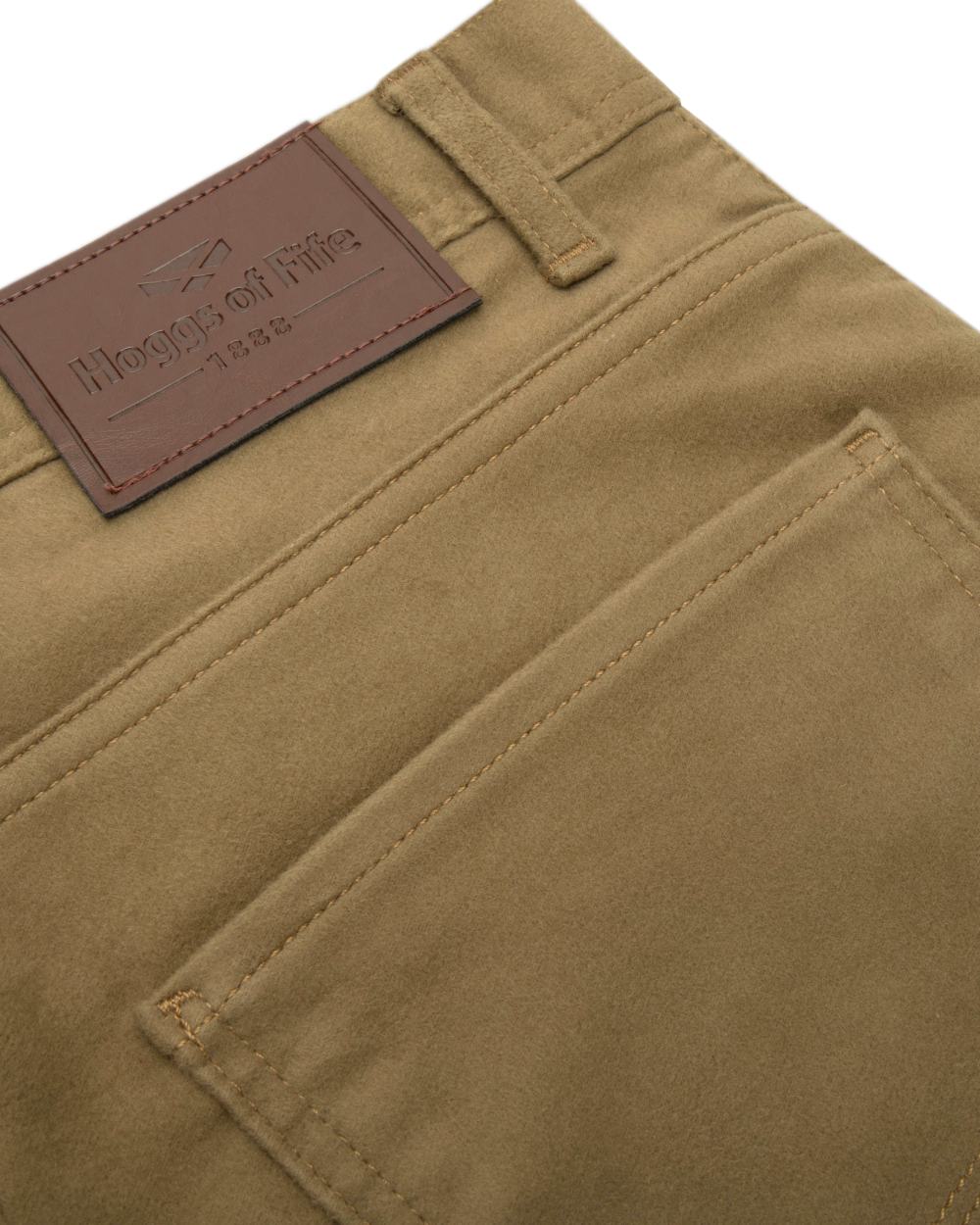 Dried Moss Coloured Hoggs of Fife Carrick Technical Stretch Moleskin Jeans on white background #colour_dried-moss
