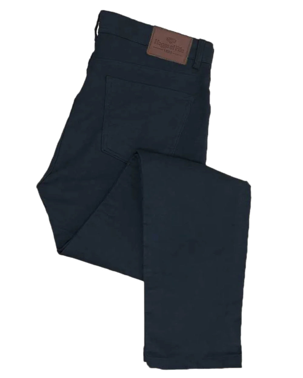 Navy Coloured Hoggs of Fife Carrick Technical Stretch Moleskin Jeans on white background #colour_navy