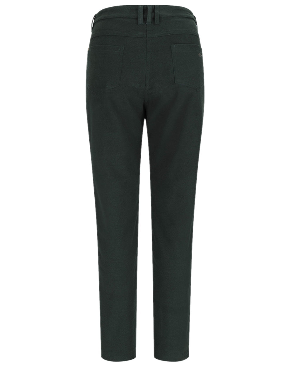 Forest Green Coloured Hoggs of Fife Catrine Ladies Technical Stretch Moleskin Jeans on white background #colour_forest-green