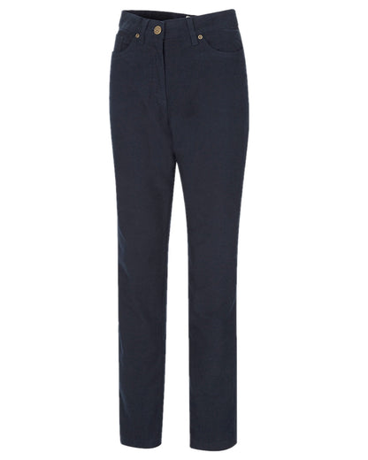 Midnight Navy Coloured Hoggs of Fife Catrine Ladies Technical Stretch Moleskin Jeans on white background #colour_midnight-navy