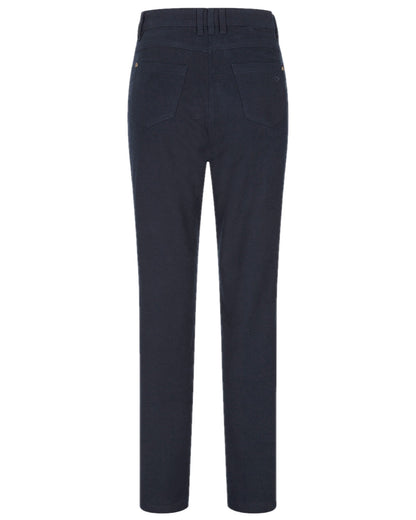 Midnight Navy Coloured Hoggs of Fife Catrine Ladies Technical Stretch Moleskin Jeans on white background #colour_midnight-navy
