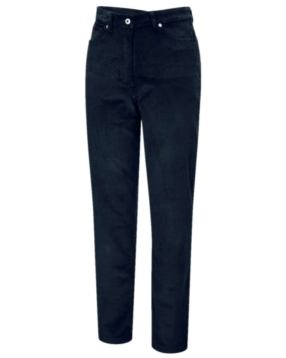 Midnight Navy Coloured Hoggs of Fife Ceres Ladies Stretch Cord Jeans on white background #colour_midnight-navy