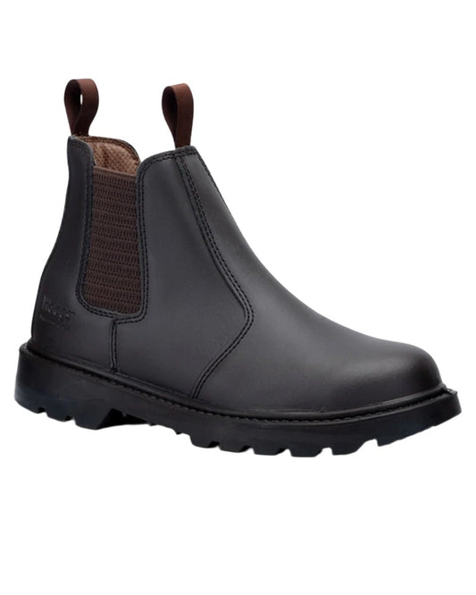 Dark Brown Coloured Hoggs of Fife Classic Safety Dealer Boot on white background #colour_dark-brown