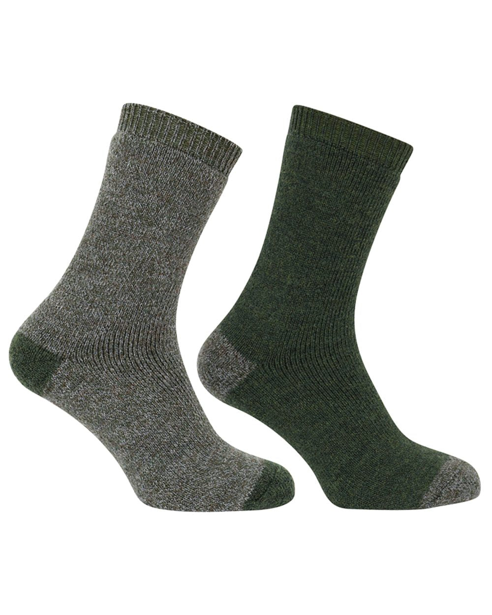 Tweed Loden Coloured Hoggs of Fife Country Short Socks Twin Pack on white background #colour_tweed-loden