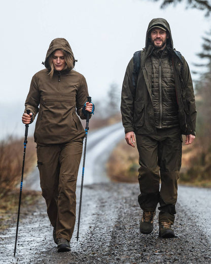 Fen Green Coloured Hoggs of Fife Culloden Waterproof Trousers on road background #colour_fen-green