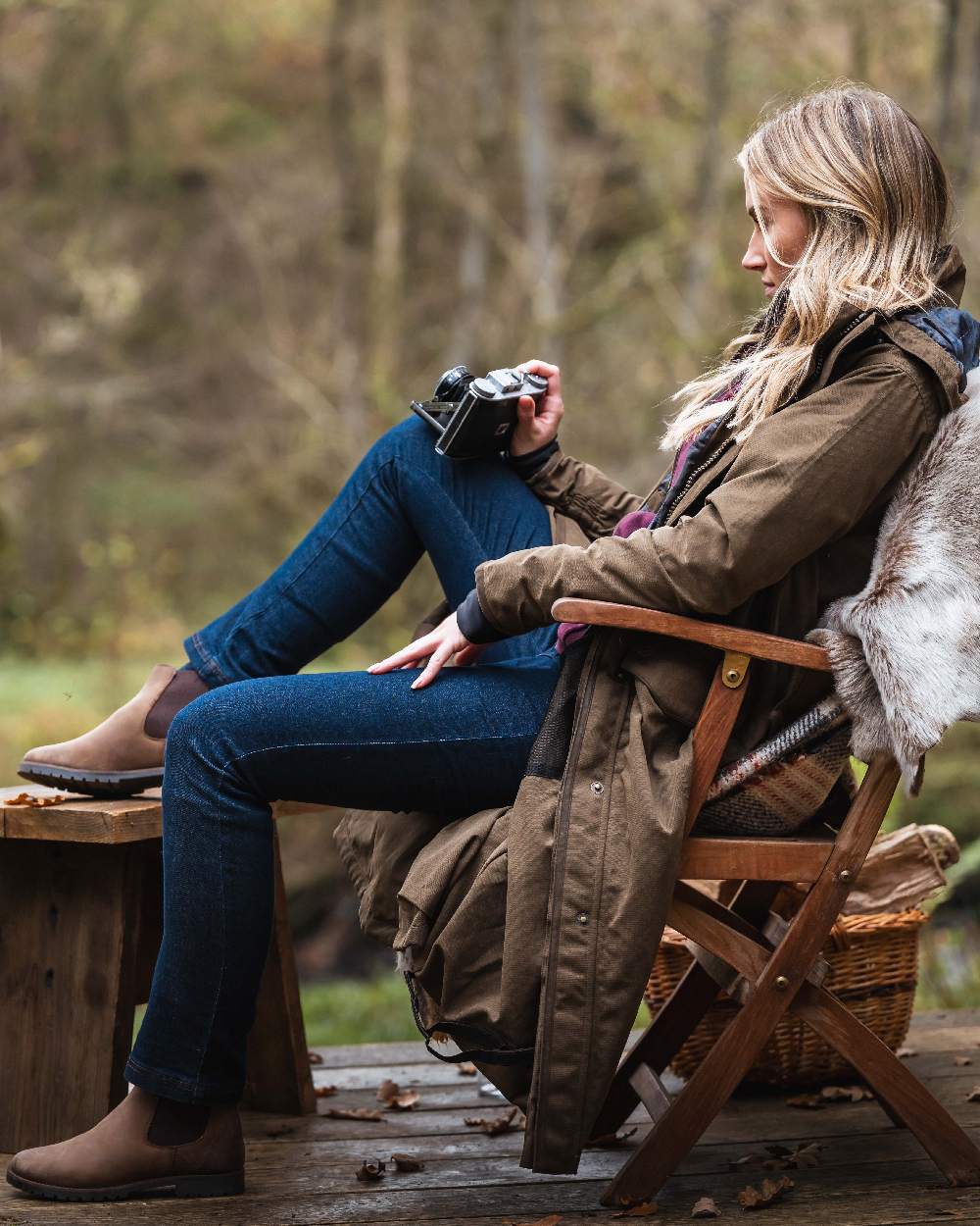 Indigo Coloured Hoggs of Fife Dee Stretch Denim Jeans on outdoor background #colour_indigo