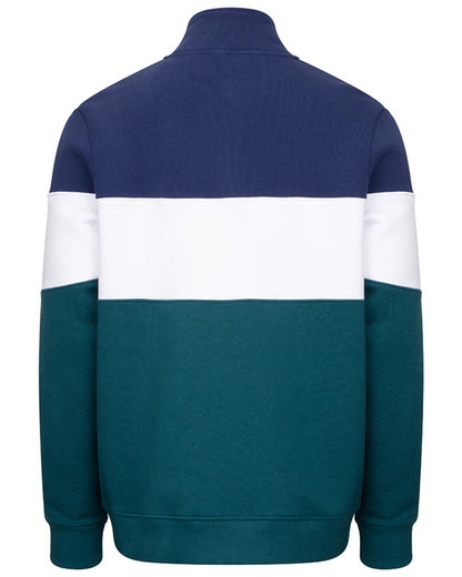 Nordic Blue Meditteanea coloured Hoggs of Fife Dumfries 1888 Mens Quarter Zip Sweatshirt on white background #colour_nordic-blue-meditteranea