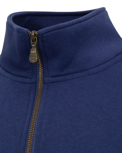 Nordic Blue Meditteanea coloured Hoggs of Fife Dumfries 1888 Mens Quarter Zip Sweatshirt on white background #colour_nordic-blue-meditteranea