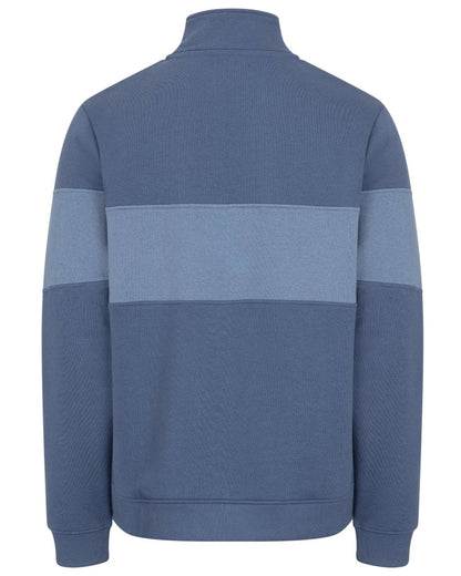 Sea Blue Vintage Blue Coloured Hoggs of Fife Dumfries 1888 Mens Quarter Zip Sweatshirt on white background #colour_sea-blue-vintage-blue