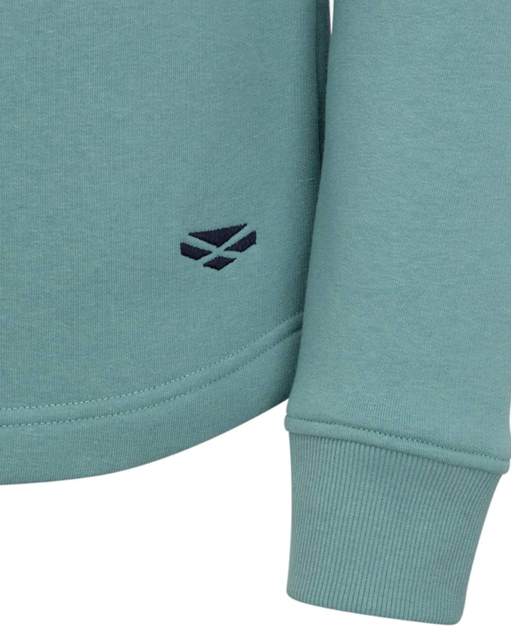 Mineral Blue Pink coloured Hoggs of Fife Dumfries 1888 Womens Quarter Zip Sweatshirt on white background #colour_mineral-blue-pink