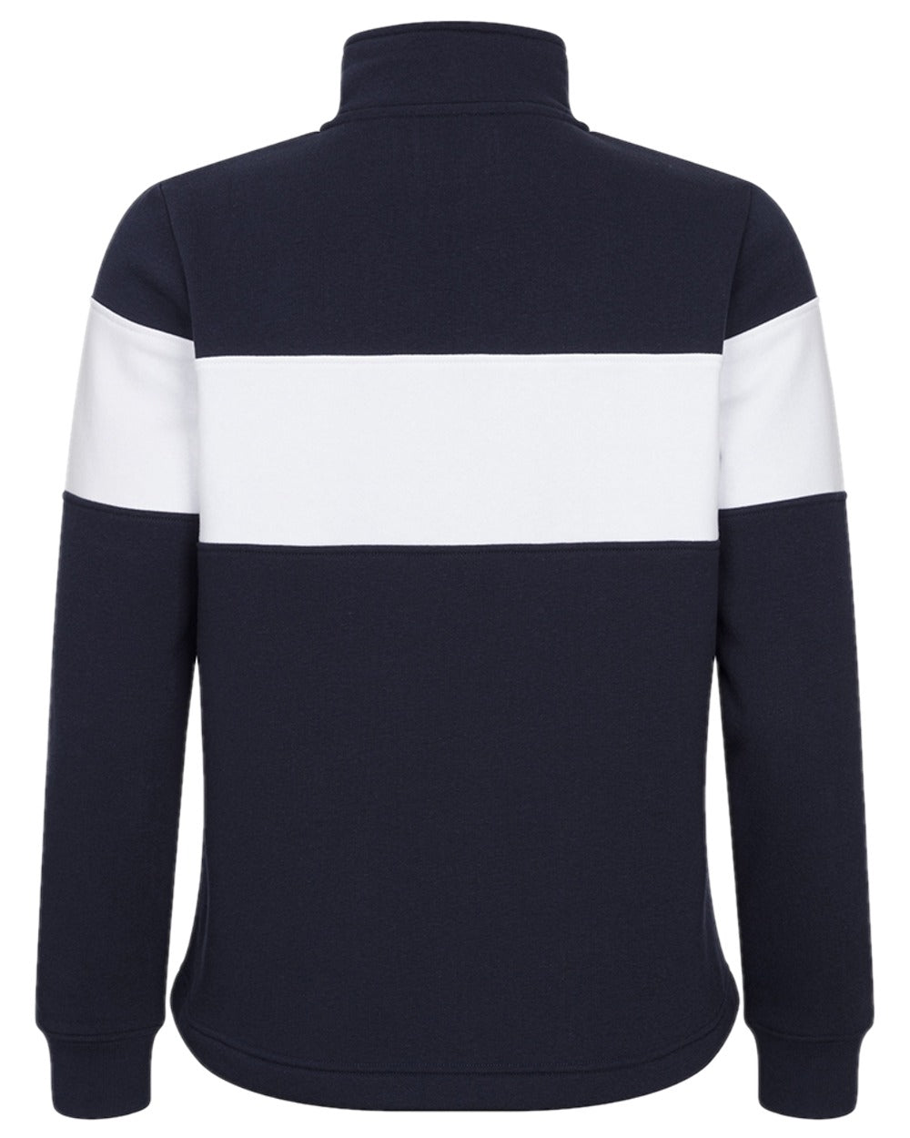 Navy White Coloured Hoggs of Fife Dumfries 1888 Womens Quarter Zip Sweatshirt on white background #colour_navy-white
