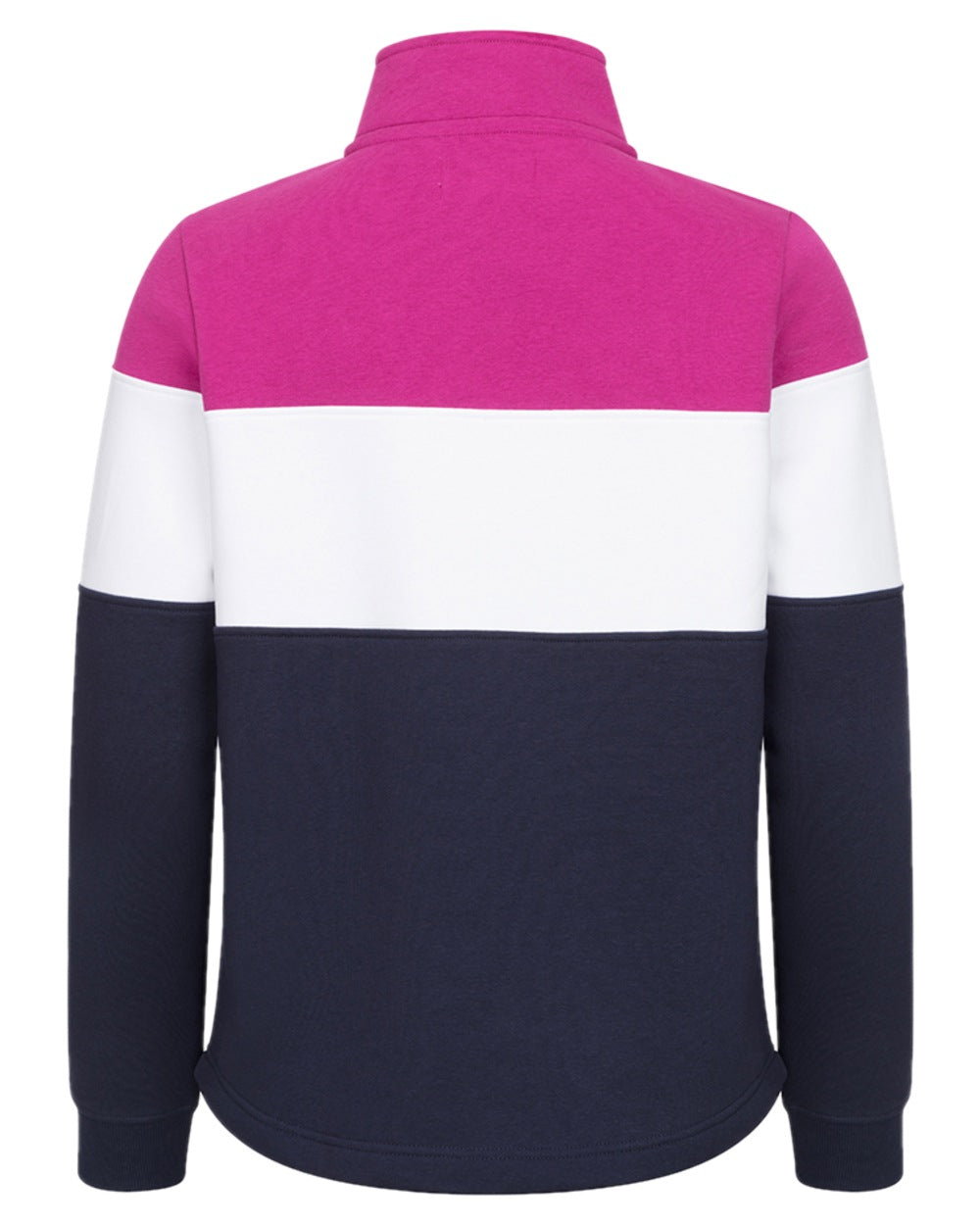 Berry White Navy Coloured Hoggs of Fife Dumfries 1888 Womens Quarter Zip Sweatshirt on white background #colour_berry-white-navy